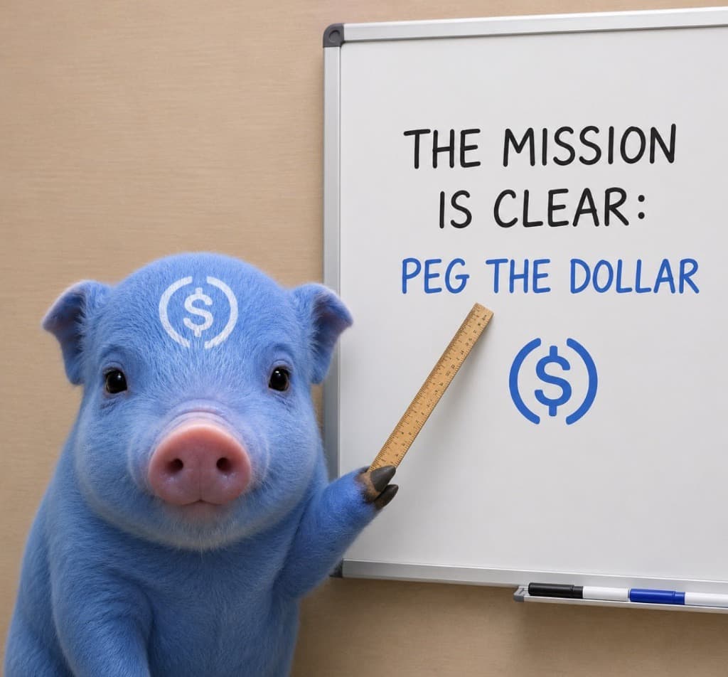 Peg pointing at whiteboard saying peg the dollar